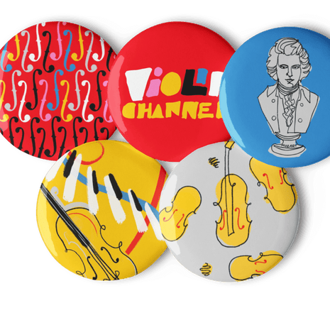 Classical Music Fun Pin Buttons Set