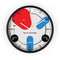 Classical Music Practice Room Clock with red and blue sections labeled 'REST' and 'HYDRATE', on a white background.